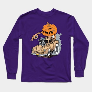 Pumpkin Head Hot Rod Long Sleeve T-Shirt